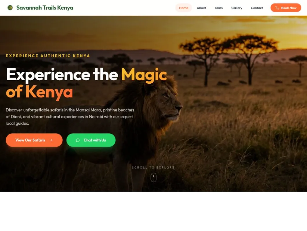 Savannah Trails Kenya Tourism Website